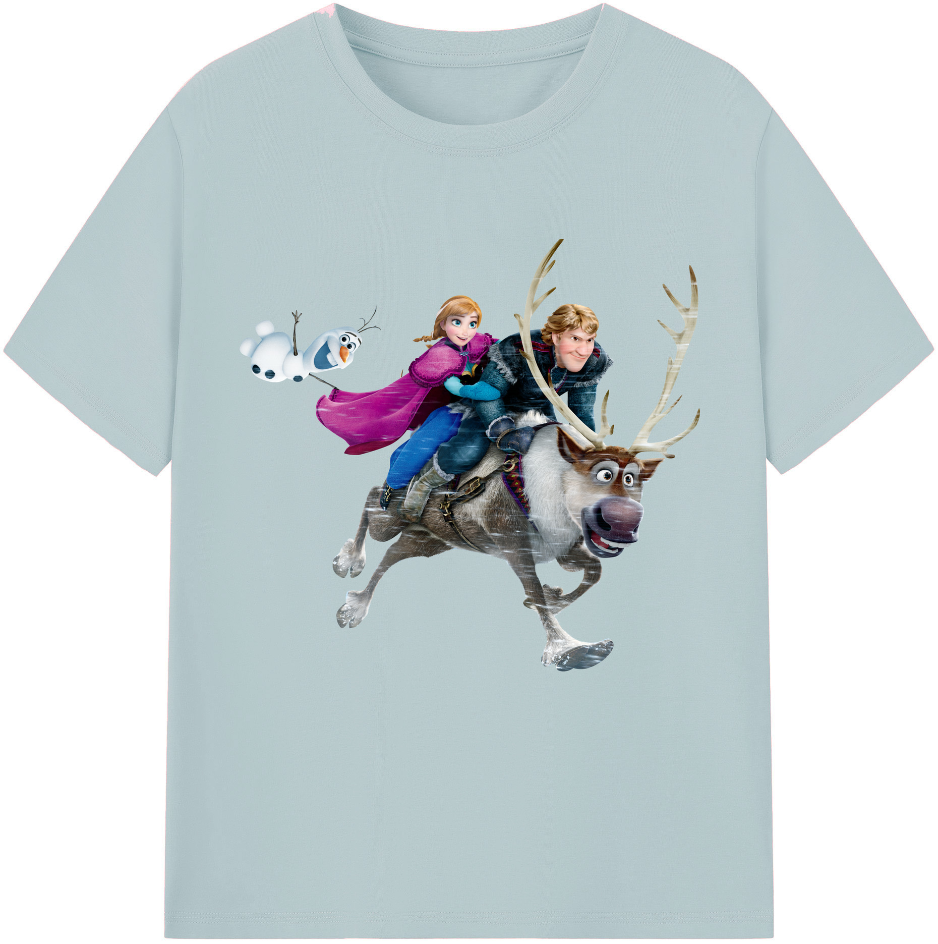 （画像用） アナと雪の女王 アンナ エルサ Frozen Anna Elsa 綿100％半袖Tシャツ（フロントプリント）